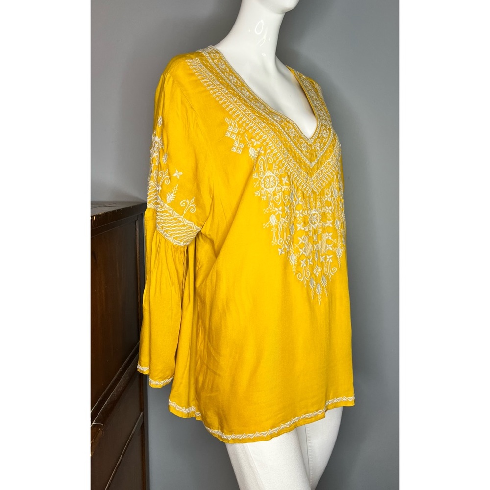 Chelsea & Theodore : golden sun boho embroidered blouse - Picture 3 of 13